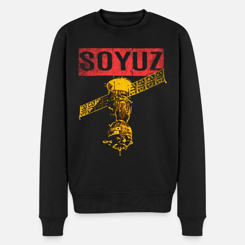 Sojus Raumschiff Sowjetunion - Männer Premium Bio Pullover - Schwarz