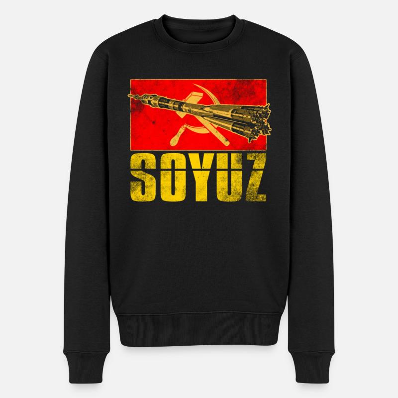 Rakete Sowjetunion - Männer Premium Bio Pullover - Schwarz