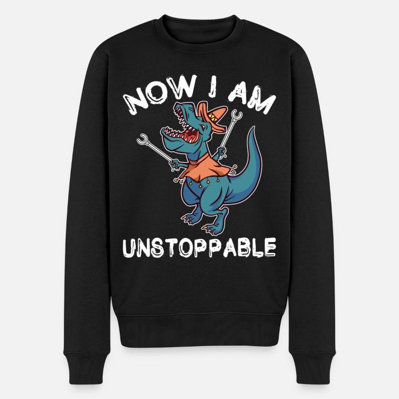 Trex Tyrannosaurus Dino Dinosaurier - Männer Premium Bio Pullover - Schwarz