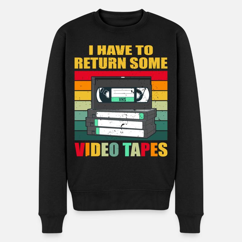 Videokassette Tape Neunziger Geschenk - Männer Premium Bio Pullover - Schwarz