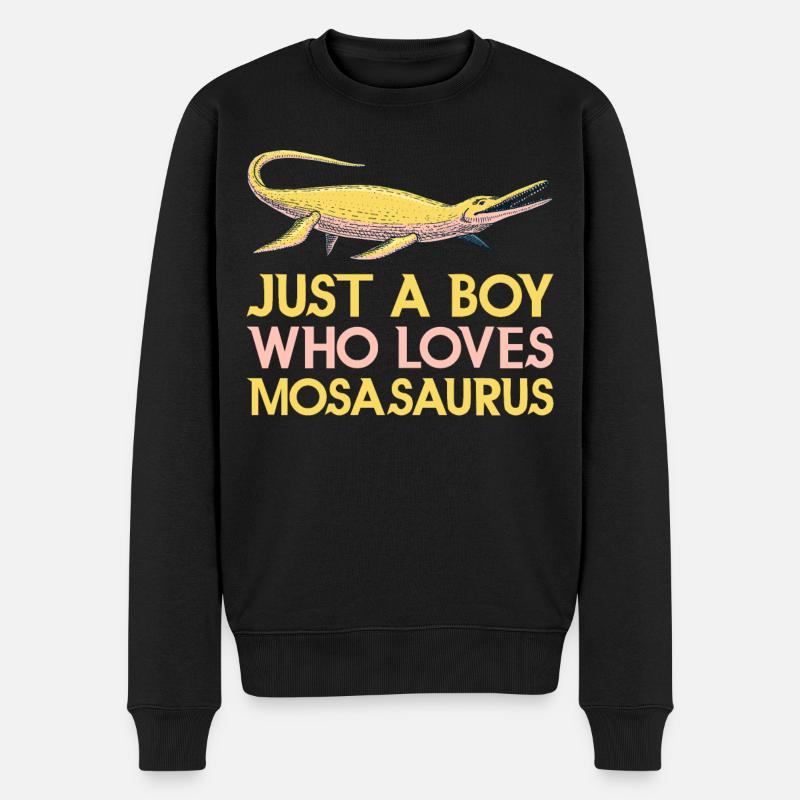 Meeresbiologe Mosasaurus Uhrzeit Dinosaurier - Männer Premium Bio Pullover - Schwarz