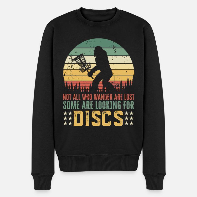 Sjov Disc Golf Bigfoot Gave - Ekologisk premiumtröja herr - svart