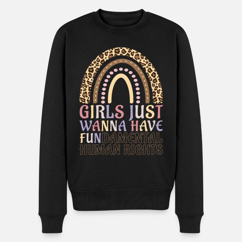 Mädchen wollen nur grundlegende Menschenrechte haben - Männer Premium Bio Pullover - Schwarz
