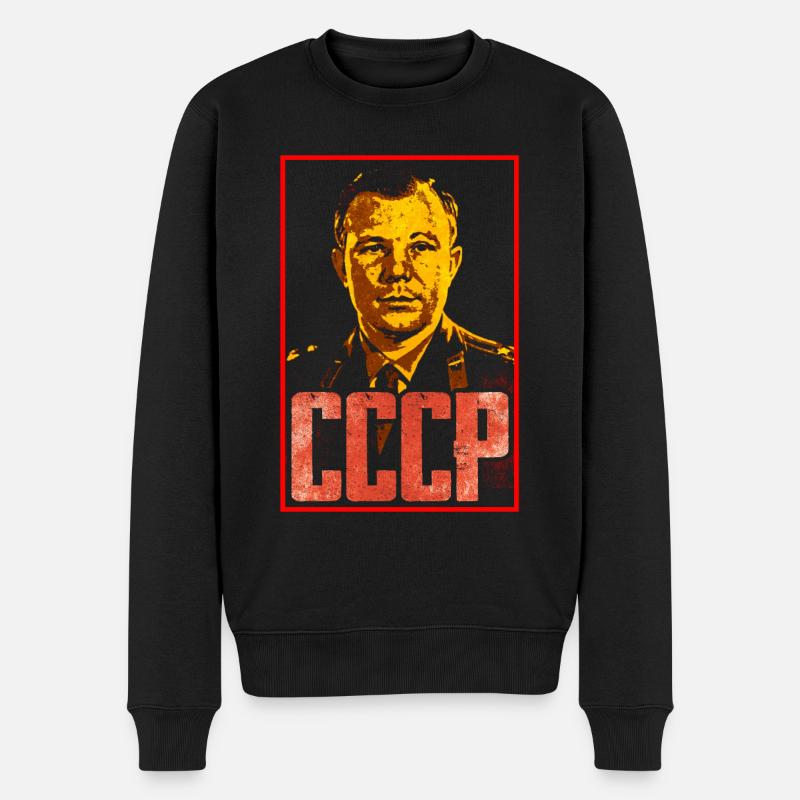 Juri Gagarin Astronaut - Männer Premium Bio Pullover - Schwarz