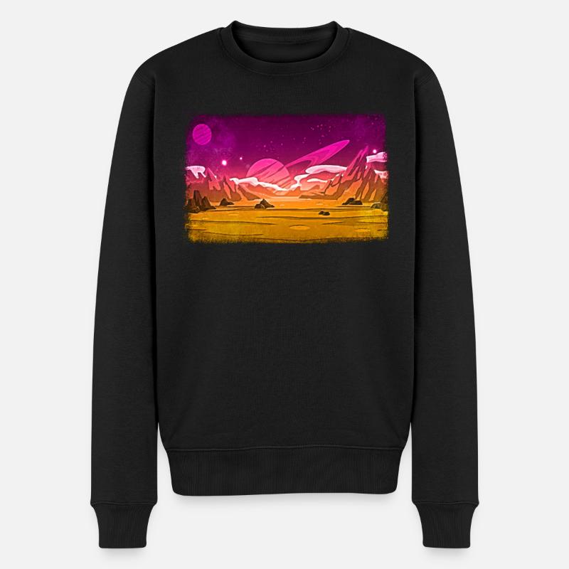 Exoplanet - Männer Premium Bio Pullover - Schwarz