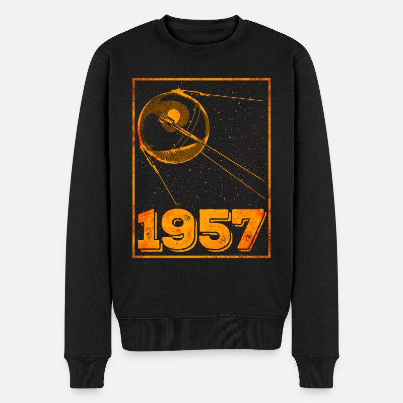 Sputnik 1957 - Männer Premium Bio Pullover - Schwarz
