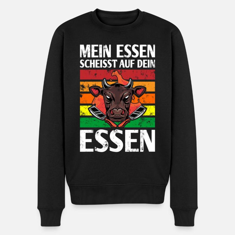 Grillen Grillmeister BBQ Männer Herren - Männer Premium Bio Pullover - Schwarz