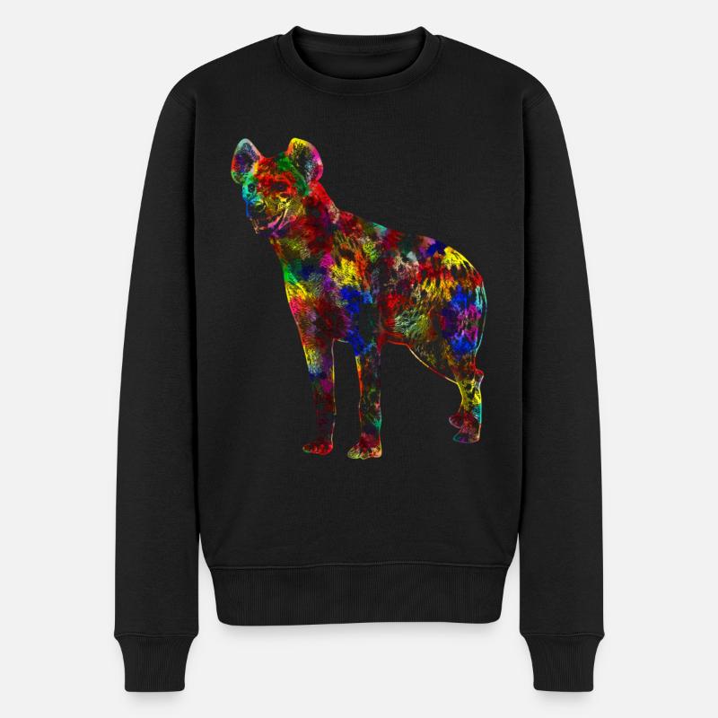 Hyäne - Männer Premium Bio Pullover - Schwarz
