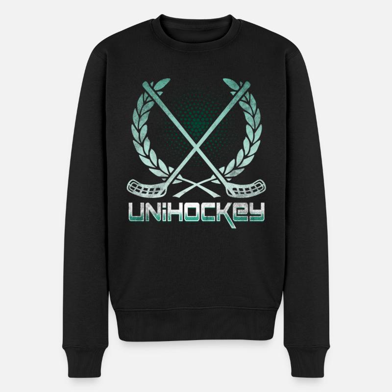 Unihockey - Männer Premium Bio Pullover - Schwarz