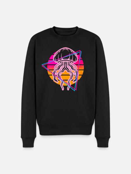 Méduses Vaporwave - Pull Premium bio Homme - noir