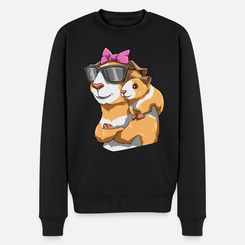 Liebevolles Meerschweinchen mit Meerschweinchen - Männer Premium Bio Pullover - Schwarz