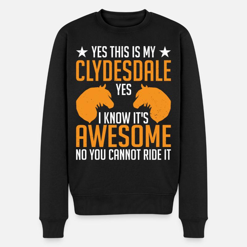 Clydesdale Kaltblutpferd Schottland Pferd - Männer Premium Bio Pullover - Schwarz