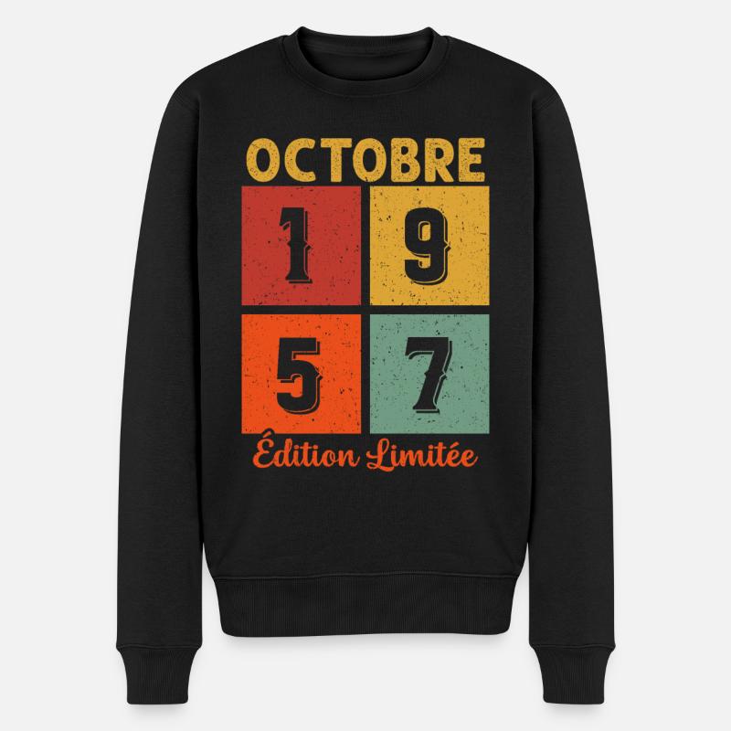 Octobre 1957 Édition limitée - Pull Premium bio Homme - noir
