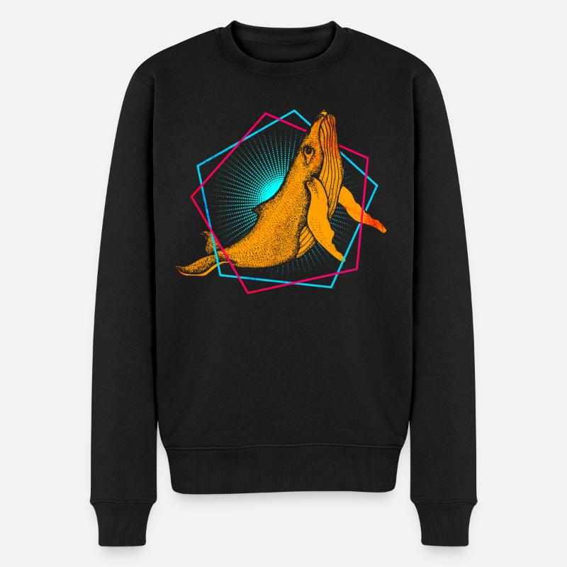 Buckelwal - Männer Premium Bio Pullover - Schwarz