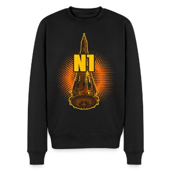 N1 Rocket Union soviétique - Pull Premium bio Homme - noir - Devant - Nico (187cm)