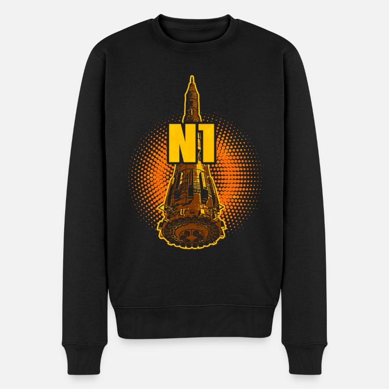 N1 Rakete Sowjetunion - Männer Premium Bio Pullover - Schwarz