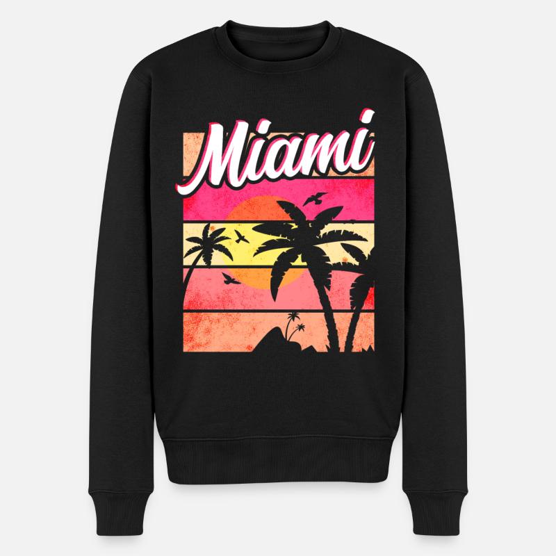 Miami Floride - Pull Premium bio Homme - noir