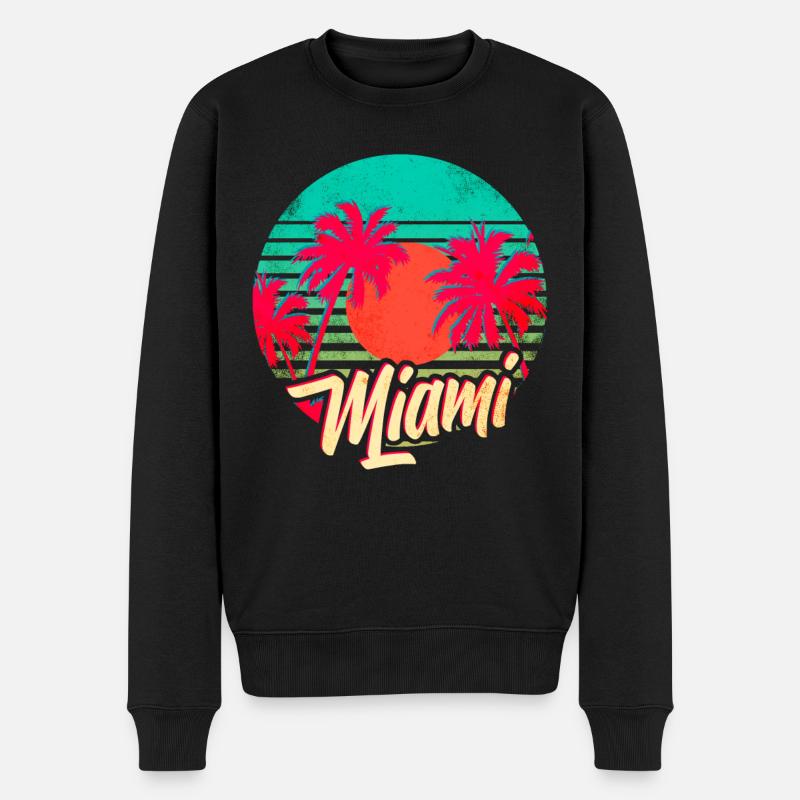 Miami - Männer Premium Bio Pullover - Schwarz