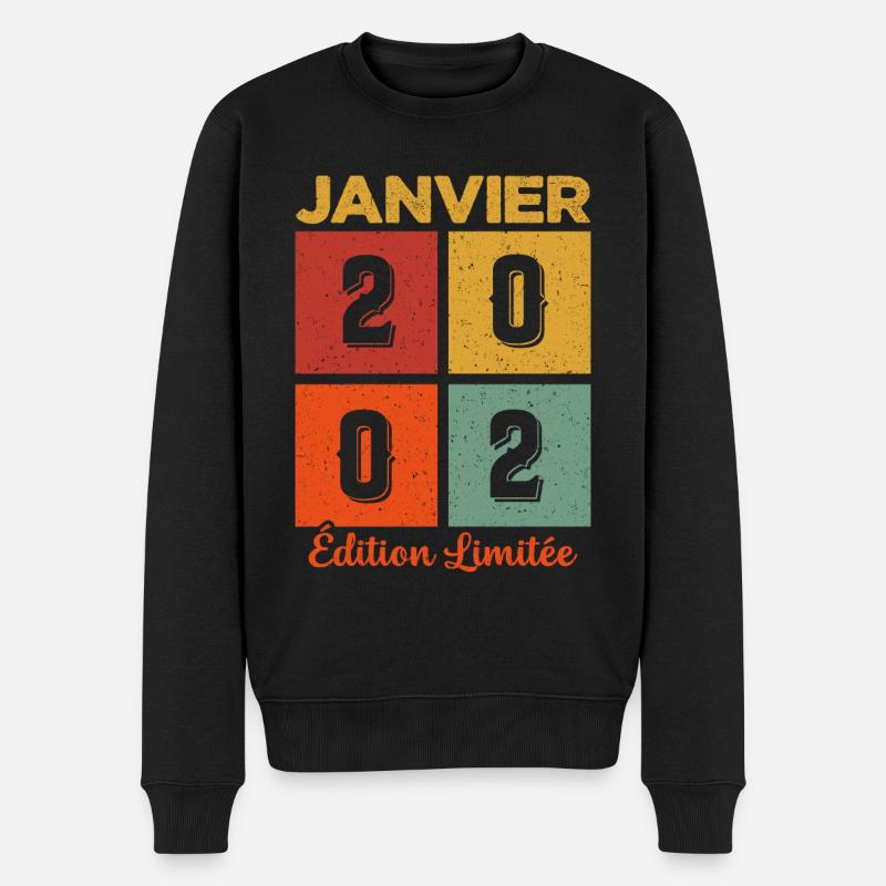 Janvier 2002 Édition limitée - Pull Premium bio Homme - noir