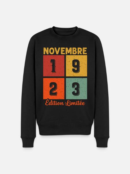 Novembre 1923 Édition limitée - Pull Premium bio Homme - noir