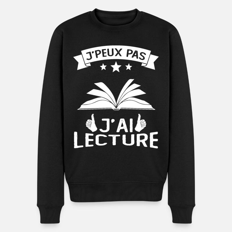 Je Peux Pas J'Ai Lecture - Pull Premium bio Homme - noir