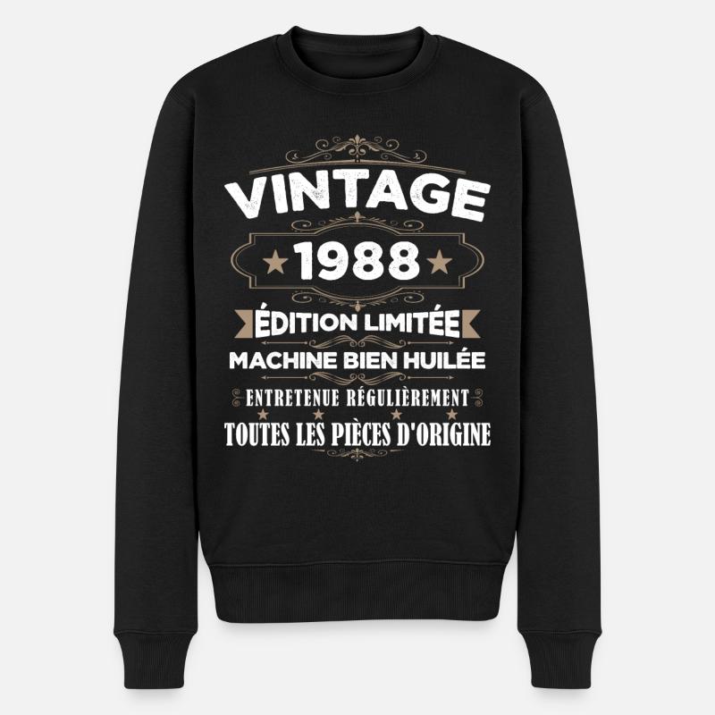 Vintage 1988 Édition Limitée - Pull Premium bio Homme - noir