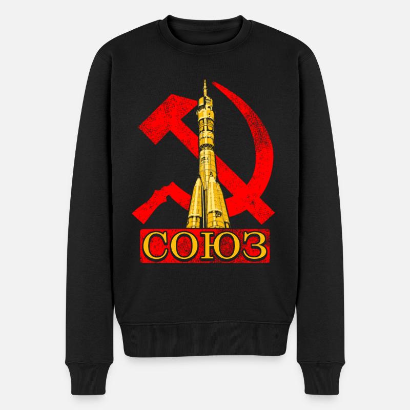 Sojus Rakete Sowjetunion - Männer Premium Bio Pullover - Schwarz