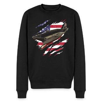 Amerikanischer Flugzeugträger - Männer Premium Bio Pullover - Schwarz - Vorne - Nico (187cm)