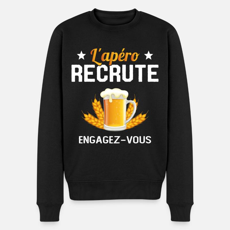 L'apéro Recrute Engagez-vous - Pull Premium bio Homme - noir
