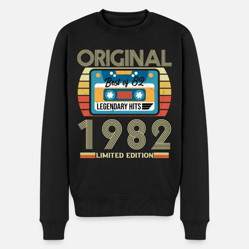 Cadeau D’anniversaire Vintage 1982 Édition Limitée - Pull Premium bio Homme - noir