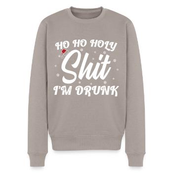 Ho Ho Holy Shit I'm Drunk Funny Christmas Xmas Win - Männer Premium Bio Pullover - Taupe - Vorne - Nico (187cm)