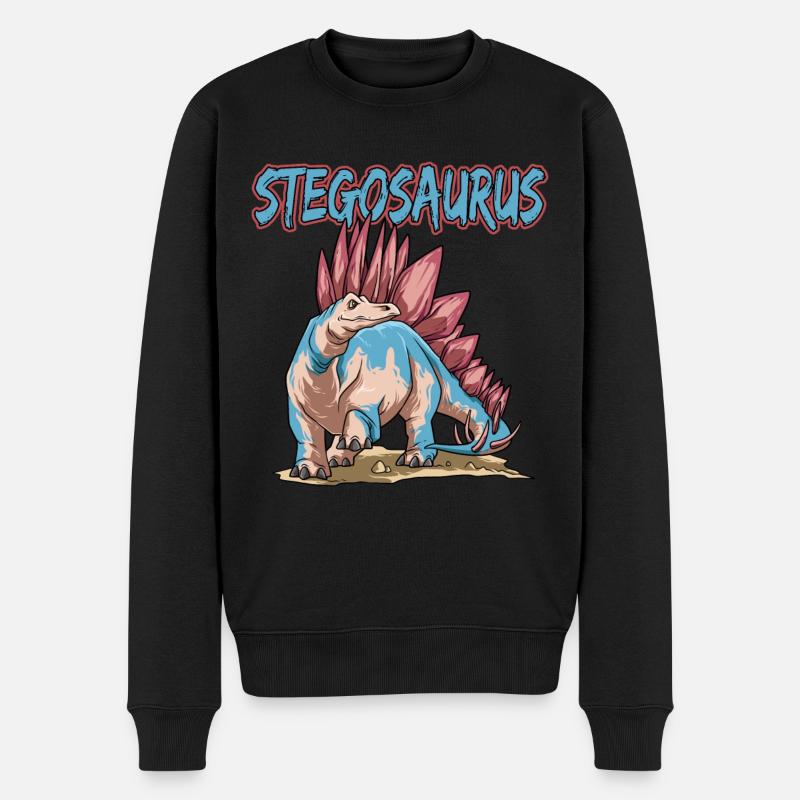 Stegosaurus Dinosaurier - Männer Premium Bio Pullover - Schwarz