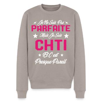 Je ne Suis pas Parfaite Mais je suis Chti Cadeau - Pull Premium bio Homme - taupe - Devant - Nico (187cm)