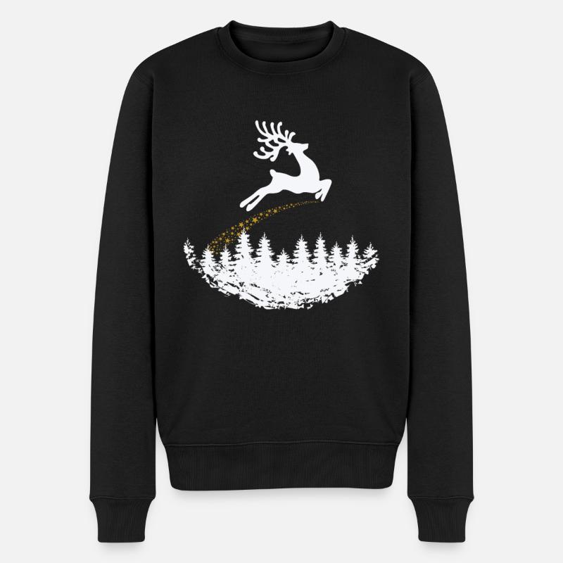 Renne avec Star Tail Noël - Pull Premium bio Homme - noir