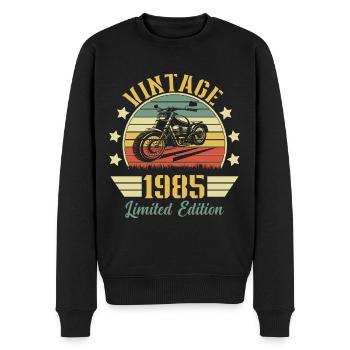 Vintage 1985 Rétro Moto Cadeau D'anniversaire - Pull Premium bio Homme - noir - Devant - Nico (187cm)