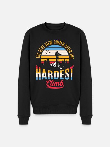 Hiker Mountaineer Climber Mountains - Men's Premium Organic Jumper - black
