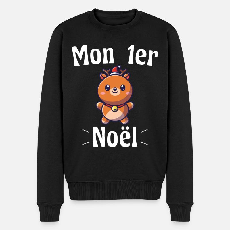 Mon 1er Noël Petit Renne Enfant - Pull Premium bio Homme - noir