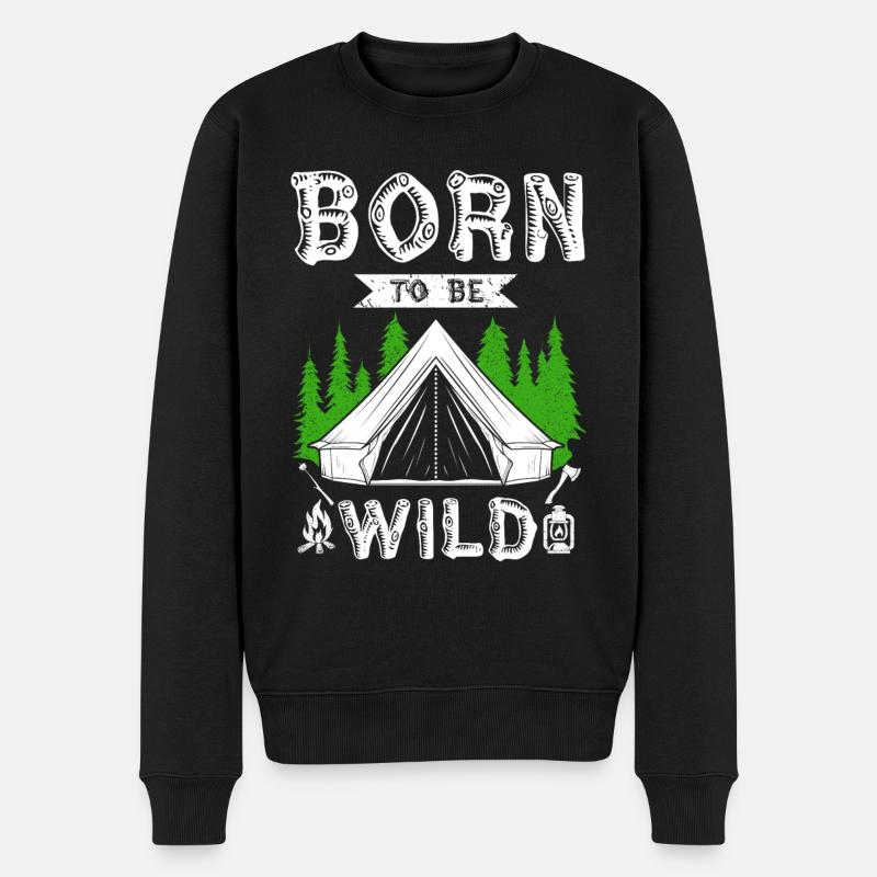 Born to be Wld - Männer Premium Bio Pullover - Schwarz