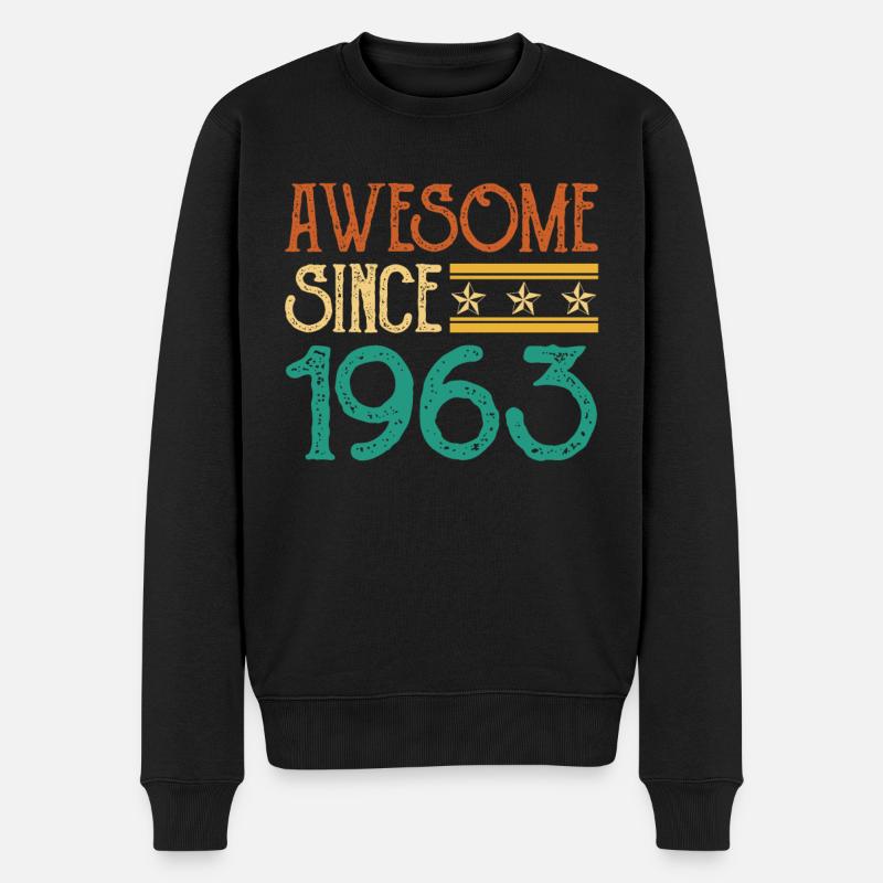 60. Geburtstag 60 Jahre Geburtstagsfeuer - Männer Premium Bio Pullover - Schwarz