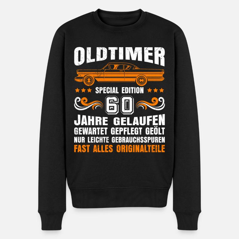 60. Geburtstag alle Teile original 60 Jahre - Männer Premium Bio Pullover - Schwarz