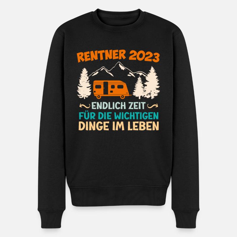 Rentner Ehepaar Camper Camping - Männer Premium Bio Pullover - Schwarz