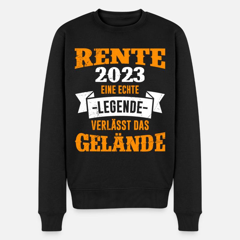 Rente 2023 Rentner Ruhestand - Männer Premium Bio Pullover - Schwarz