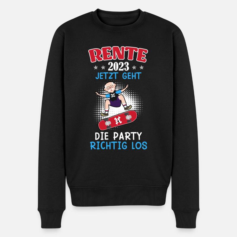 Rente 2023 jetzt geht die Party los - Männer Premium Bio Pullover - Schwarz