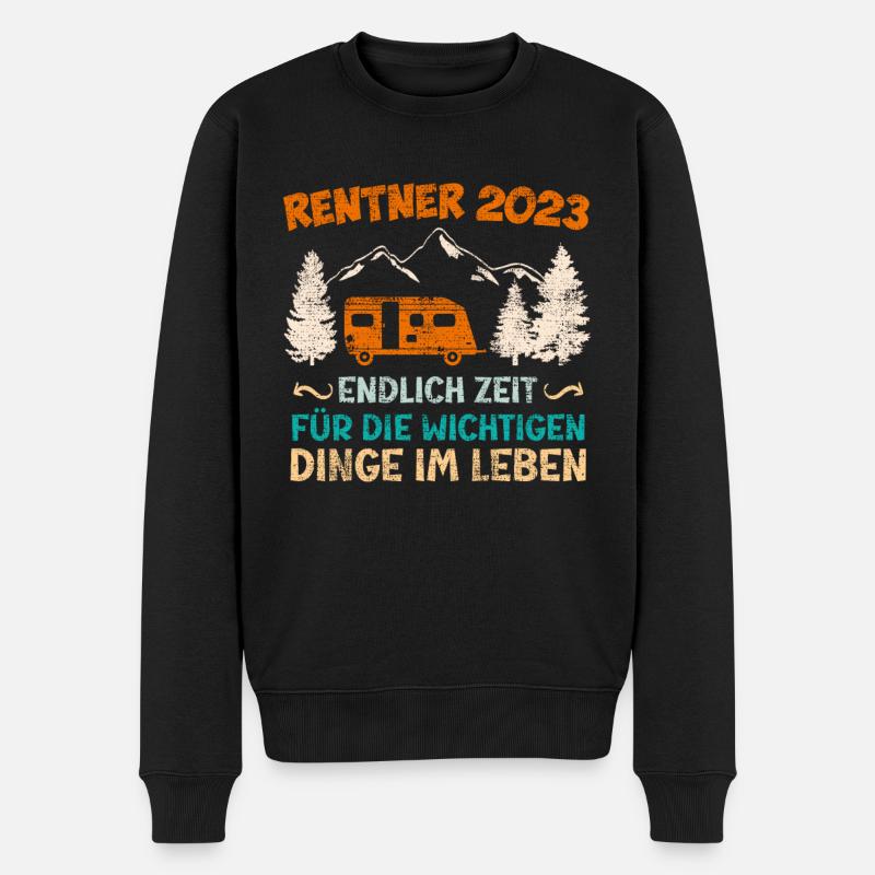 Rentner Ehepaar Camper Camping - Männer Premium Bio Pullover - Schwarz