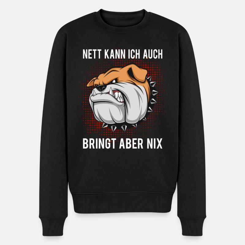 Nett kann ich auch - Bringt aber nix - Männer Premium Bio Pullover - Schwarz
