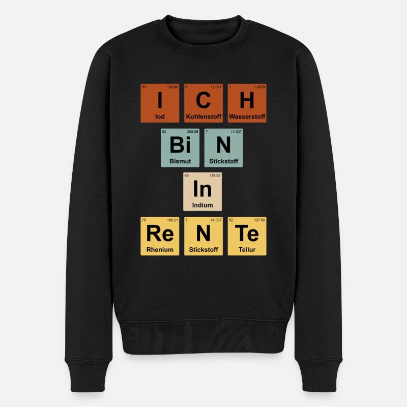 Ich bin in Rente Lehrer Renteneintritt - Männer Premium Bio Pullover - Schwarz