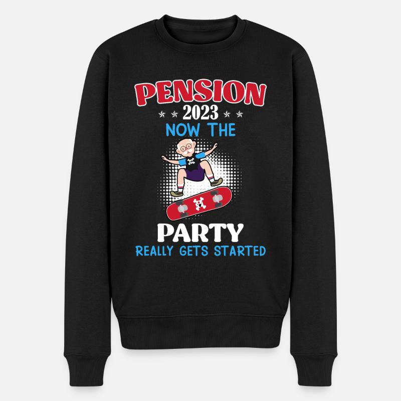 Rente 2023 jetzt geht die Party los - Männer Premium Bio Pullover - Schwarz