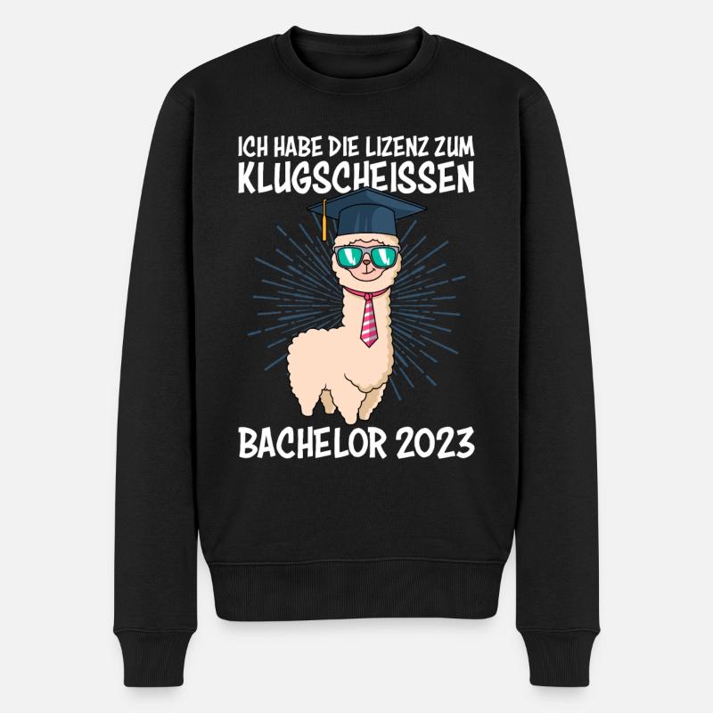 Lizenz zum Klugscheißen Bachelor 2023 - Männer Premium Bio Pullover - Schwarz