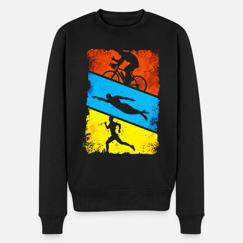 Triathlon - Männer Premium Bio Pullover - Schwarz