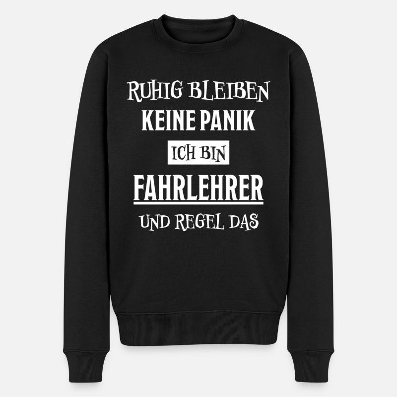 Fahrlehrer Lustige Spruch Fahrschullehrer Geschenk - Männer Premium Bio Pullover - Schwarz